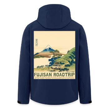 Mt Fuji Road Trip Neo Ukiyo-e Japanese Art - Recycelte Männer Softshell-Jacke von Stanley/Stella - Navy - Hinten - AI Model Male 185 light (185cm)