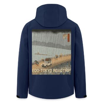 Edo Tokyo Road Trip Neo Ukiyo-e Japanese Art - Recycelte Männer Softshell-Jacke von Stanley/Stella - Navy - Hinten - AI Model Male 185 light (185cm)