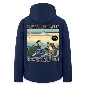 Hokusai Giant Frog Japanese Ukiyo-e Parody Art - Recycelte Männer Softshell-Jacke von Stanley/Stella - Navy - Hinten - AI Model Male 185 light (185cm)