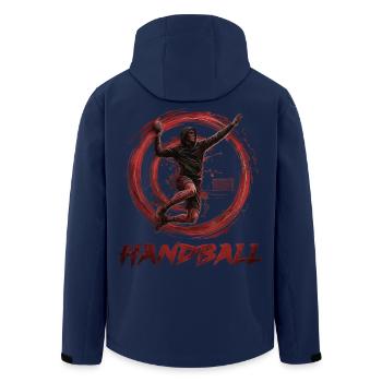 Handball - Recycelte Männer Softshell-Jacke von Stanley/Stella - Navy - Hinten - AI Model Male 185 light (185cm)