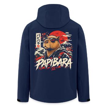  Papibara Capybara Japanische Welle Aufgehende - Recycelte Männer Softshell-Jacke von Stanley/Stella - Navy - Hinten - AI Model Male 185 light (185cm)