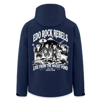 Japanese Frog Rockers Mt. Fuji Muddy Pond Tour Art - Recycelte Männer Softshell-Jacke von Stanley/Stella - Navy - Hinten - AI Model Male 185 light (185cm)