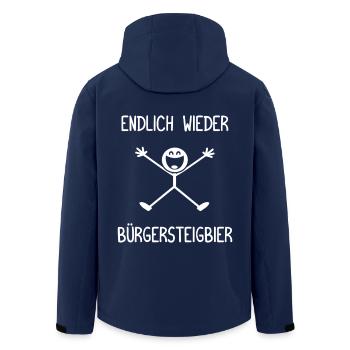 Endlich wieder Bürgersteigbier Ortskontrollfahrt - Recycelte Männer Softshell-Jacke von Stanley/Stella - Navy - Hinten - AI Model Male 185 light (185cm)