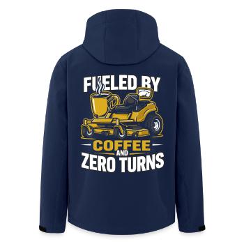 Kaffee Und Rasenmähen Für Aufsitzmäher Fahrer - Recycelte Männer Softshell-Jacke von Stanley/Stella - Navy - Hinten - AI Model Male 185 light (185cm)