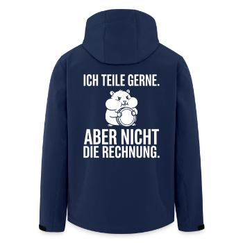 Ich teile gerne. Aber nicht die Rechnung - Recycelte Männer Softshell-Jacke von Stanley/Stella - Navy - Hinten - AI Model Male 185 light (185cm)