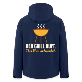 Der Grill ruft – Grill und Bier Shirt - Recycelte Männer Softshell-Jacke von Stanley/Stella - Navy - Hinten - AI Model Male 185 light (185cm)
