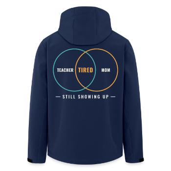 Lehrer-Mutter-Müde-Venn-Diagramm - Recycelte Männer Softshell-Jacke von Stanley/Stella - Navy - Hinten - AI Model Male 185 light (185cm)
