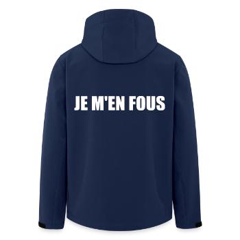 je m'en fous - Recycelte Männer Softshell-Jacke von Stanley/Stella - Navy - Hinten - AI Model Male 185 light (185cm)