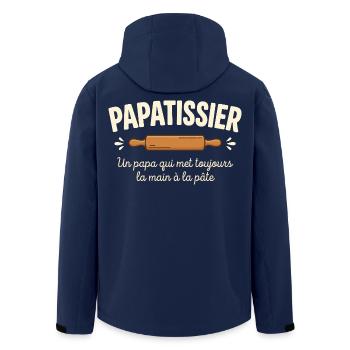 Vater Konditor Bäcker Humor Papâtissier - Recycelte Männer Softshell-Jacke von Stanley/Stella - Navy - Hinten - AI Model Male 185 light (185cm)
