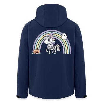 BOHO Skelett‑Einhorn mit Regenbogen – Halloween  - Recycelte Männer Softshell-Jacke von Stanley/Stella - Navy - Hinten - AI Model Male 185 light (185cm)