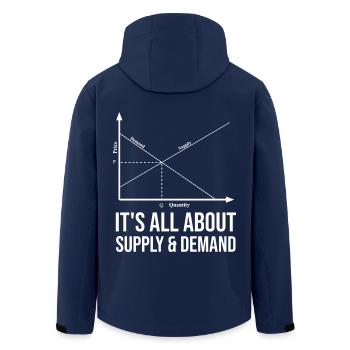 It's all about supply and demand - Men’s Recycled Softshell Jacket by Stanley/Stella - navy - Back - AI Model Male 185 light (185cm)