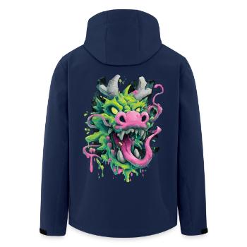 Psychedelic Dragon Head Japan Street Art Style - Men’s Recycled Softshell Jacket by Stanley/Stella - navy - Back - AI Model Male 185 light (185cm)