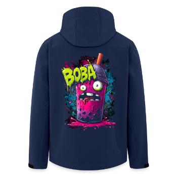 Boba Tea Monster in colorful graffiti street style - Men’s Recycled Softshell Jacket by Stanley/Stella - navy - Back - AI Model Male 185 light (185cm)