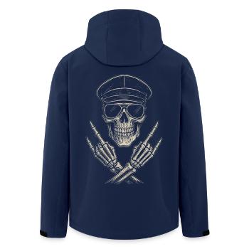 Rock Music, Skull, Rock Hand, Heavy Metal - Men’s Recycled Softshell Jacket by Stanley/Stella - navy - Back - AI Model Male 185 light (185cm)