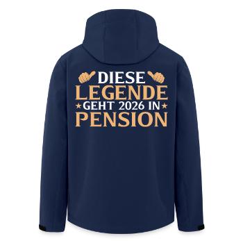 Pensionär 2026 Legende in Pension - Recycelte Männer Softshell-Jacke von Stanley/Stella - Navy - Hinten - AI Model Male 185 light (185cm)