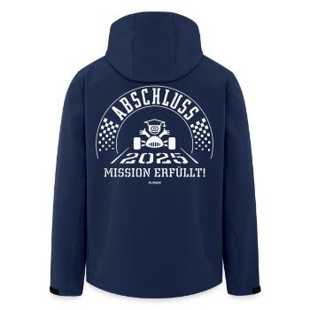 Abschluss 2025 – Mission Erfüllt! (Zieleinfahrt W) - Recycelte Männer Softshell-Jacke von Stanley/Stella - Navy - Hinten - AI Model Male 185 light (185cm)