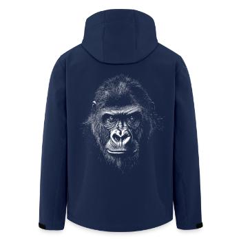 Gorille Portrait Faune Faune Jungle Singe - Veste softshell homme en polyester recyclé Stanley/Stella - marine - Dos - AI Model Male 185 light (185cm)