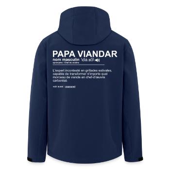 Vatertag Papa Barbecue - Recycelte Männer Softshell-Jacke von Stanley/Stella - Navy - Hinten - AI Model Male 185 light (185cm)