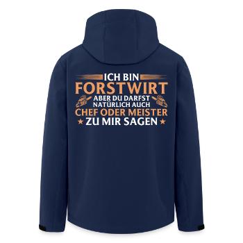 Forstwirt Chef oder Meister - Waldarbeiter - Recycelte Männer Softshell-Jacke von Stanley/Stella - Navy - Hinten - AI Model Male 185 light (185cm)