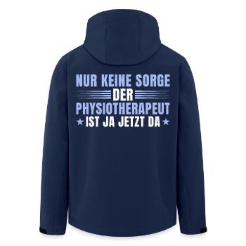 Physiotherapeut Geschenk – Keine Sorge Physio - Recycelte Männer Softshell-Jacke von Stanley/Stella - Navy - Hinten - AI Model Male 185 light (185cm)