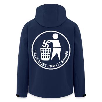 halte deine umwelt sauber - gegen rechts - Recycelte Männer Softshell-Jacke von Stanley/Stella - Navy - Hinten - AI Model Male 185 light (185cm)