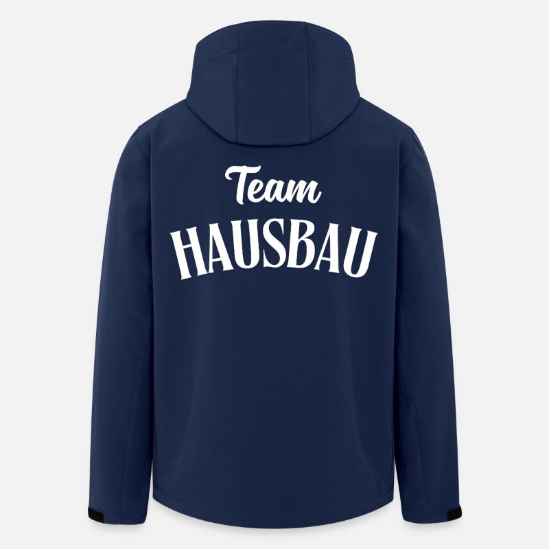 Team Hausbau - Recycelte Männer Softshell-Jacke von Stanley/Stella - Navy