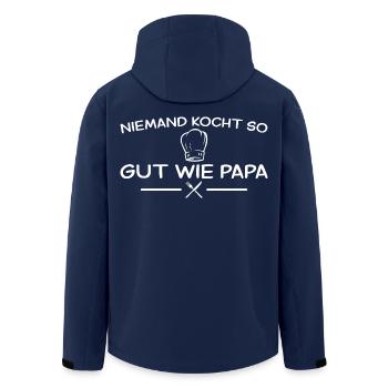 Niemand kocht so gut wie Papa – Vatertag - Recycelte Männer Softshell-Jacke von Stanley/Stella - Navy - Hinten - AI Model Male 185 light (185cm)