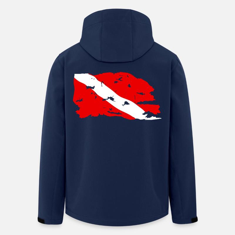 Drapeau Plongée Usé - Veste softshell homme en polyester recyclé Stanley/Stella - marine