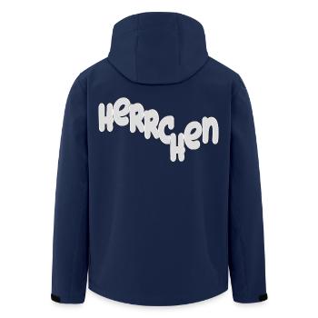 Herrchen Typo Grafik - Recycelte Männer Softshell-Jacke von Stanley/Stella - Navy - Hinten - AI Model Male 185 light (185cm)