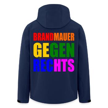 brandmauer gegen rechts - Recycelte Männer Softshell-Jacke von Stanley/Stella - Navy - Hinten - AI Model Male 185 light (185cm)