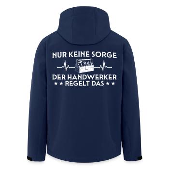 Heimwerker - Der Handwerker regelt das - Recycelte Männer Softshell-Jacke von Stanley/Stella - Navy - Hinten - AI Model Male 185 light (185cm)