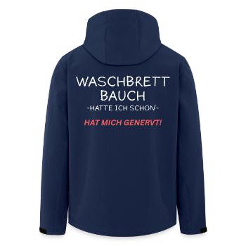 Hatte schon ein Waschbrettbauch - Lustiges Shirt - Recycelte Männer Softshell-Jacke von Stanley/Stella - Navy - Hinten - AI Model Male 185 light (185cm)