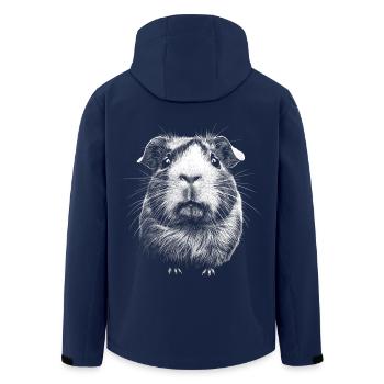 Guinea Pig Portrait Rodent Rodent Animals - Men’s Recycled Softshell Jacket by Stanley/Stella - navy - Back - AI Model Male 185 light (185cm)
