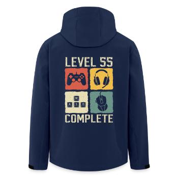 Level 55 Complete Gamer 55th Birthday Gift - Men’s Recycled Softshell Jacket by Stanley/Stella - navy - Back - AI Model Male 185 light (185cm)
