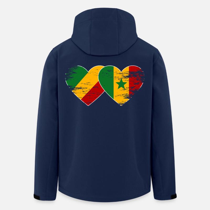 Congo Senegal flag used - Men’s Recycled Softshell Jacket by Stanley/Stella - navy