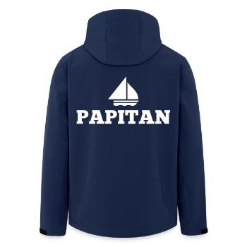 Papitän Vatertag bester Papa Anker - Recycelte Männer Softshell-Jacke von Stanley/Stella - Navy - Hinten - AI Model Male 185 light (185cm)