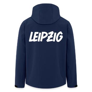 Leipzig - Recycelte Männer Softshell-Jacke von Stanley/Stella - Navy - Hinten - AI Model Male 185 light (185cm)