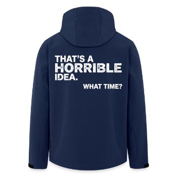 Das ist eine schreckliche Vorstellung, wie spät, lustig und sarkastisch - Recycelte Männer Softshell-Jacke von Stanley/Stella - Navy - Hinten - AI Model Male 185 light (185cm)