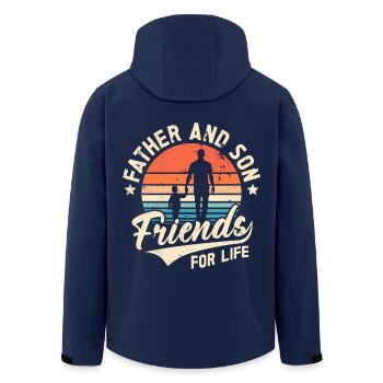 Dad and son friends for life - Men’s Recycled Softshell Jacket by Stanley/Stella - navy - Back - AI Model Male 185 light (185cm)