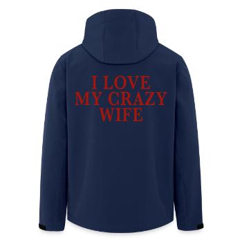 Crazy Wife Love Funny Couple Quote Meme - Recycelte Männer Softshell-Jacke von Stanley/Stella - Navy - Hinten - AI Model Male 185 light (185cm)