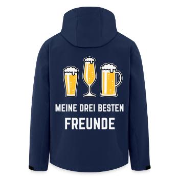 Meine Drei Besten Freunde (Bier / Biergläser / 3C) - Recycelte Männer Softshell-Jacke von Stanley/Stella - Navy - Hinten - AI Model Male 185 light (185cm)