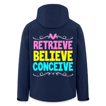 Embryo Transfer Day Fetus - Men’s Recycled Softshell Jacket by Stanley/Stella - navy - Back - AI Model Male 185 light (185cm)