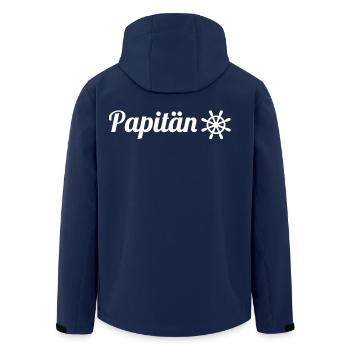 Papitän Vatertag bester Papa Anker - Recycelte Männer Softshell-Jacke von Stanley/Stella - Navy - Hinten - AI Model Male 185 light (185cm)