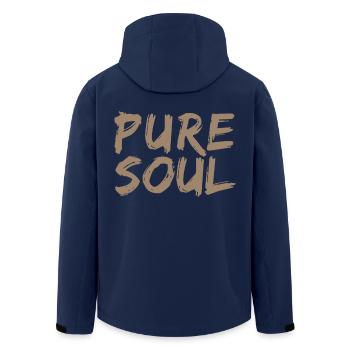 Purity and character pure soul - Men’s Recycled Softshell Jacket by Stanley/Stella - navy - Back - AI Model Male 185 light (185cm)