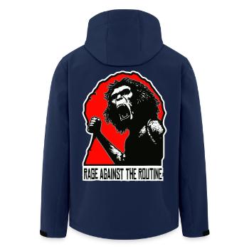 Homo erectus - Wut gegen die Routine - Recycelte Männer Softshell-Jacke von Stanley/Stella - Navy - Hinten - AI Model Male 185 light (185cm)