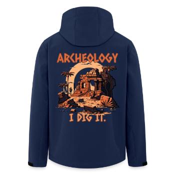 Ich mag Archeologie - Recycelte Männer Softshell-Jacke von Stanley/Stella - Navy - Hinten - AI Model Male 185 light (185cm)