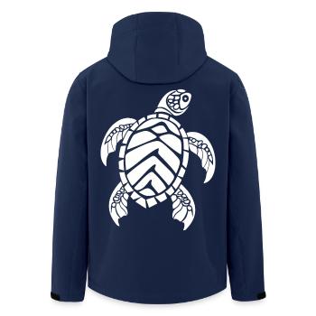 Sea turtle - Men’s Recycled Softshell Jacket by Stanley/Stella - navy - Back - AI Model Male 185 light (185cm)