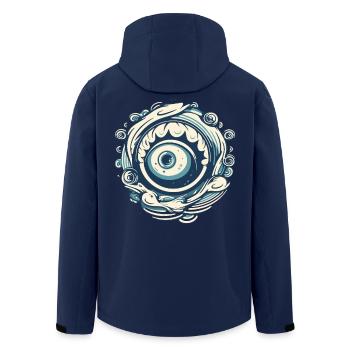 Aqua Wave Eye - Men’s Recycled Softshell Jacket by Stanley/Stella - navy - Back - AI Model Male 185 light (185cm)