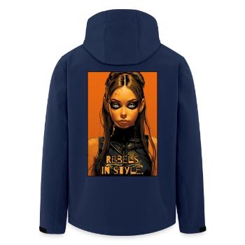 Rebellious in style: Alternative girls - Men’s Recycled Softshell Jacket by Stanley/Stella - navy - Back - AI Model Male 185 light (185cm)
