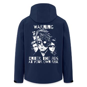 Enter the 80s at your own risk - Men’s Recycled Softshell Jacket by Stanley/Stella - navy - Back - AI Model Male 185 light (185cm)